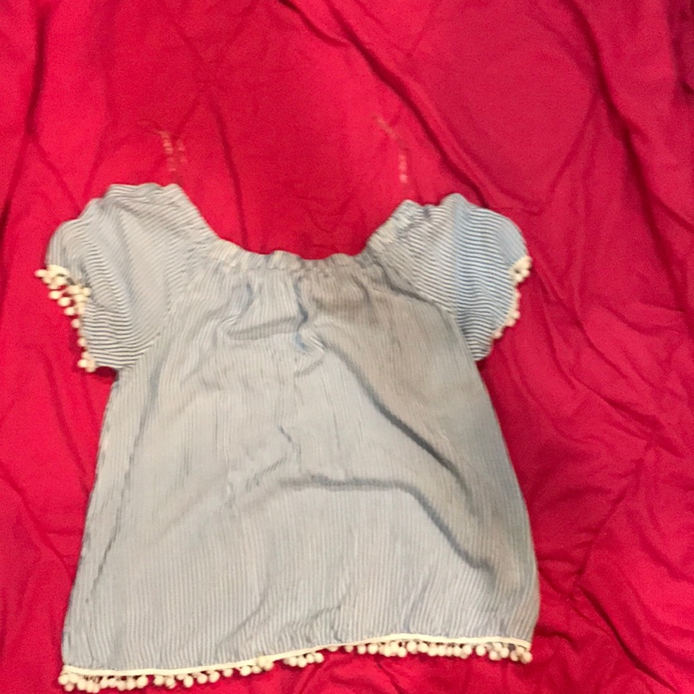 Striped off the shoulder shirt